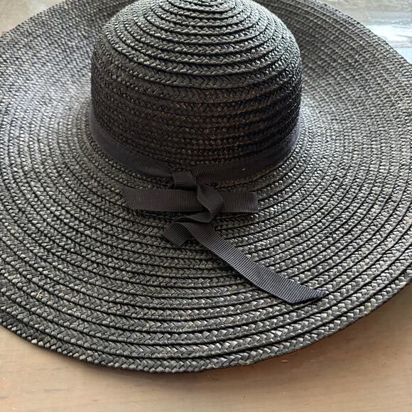 Sakowitz Black Vintage Straw Hat - Picture 3 of 10